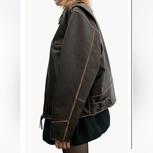 MNG Select Mango oversized leather jacket